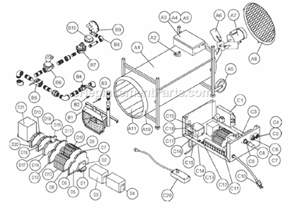 Page A Diagram and Parts List for S1505B  Sure Flame Heater